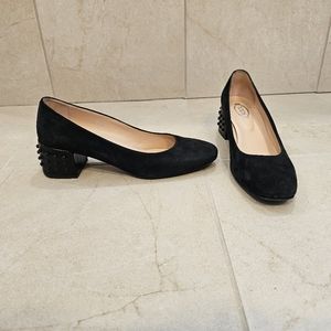 Tod's black suede block heels size 37.5